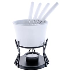 Swissmar White 8.5 oz Ceramic Fondue Set