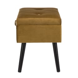 Glitzhome Gold/Natural Contemporary Ottoman