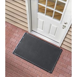 WeatherTech Outdoor Mats 30 in to W X 48 in to L Black Thermoplastic Door Mat