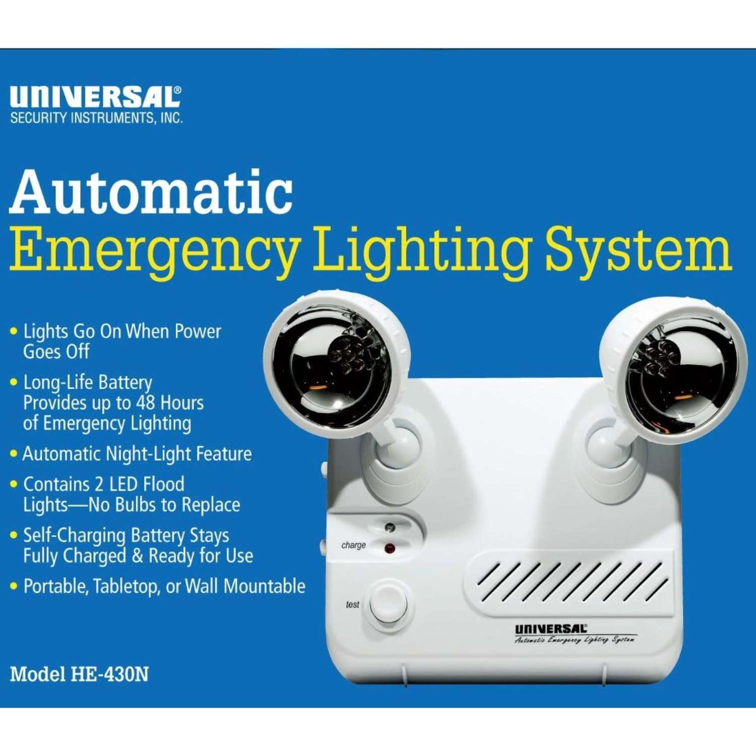 Universal Dusk to Dawn Battery Powered LED White Emergency Light Mfr HE 430N Ace Hardware