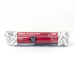 Ace 1/4 in. D X 50 in. L Gray/White Diamond Braided Poly Rope