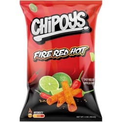 Chipoys Fire Red Hot Tortilla Chips 4 oz Bagged