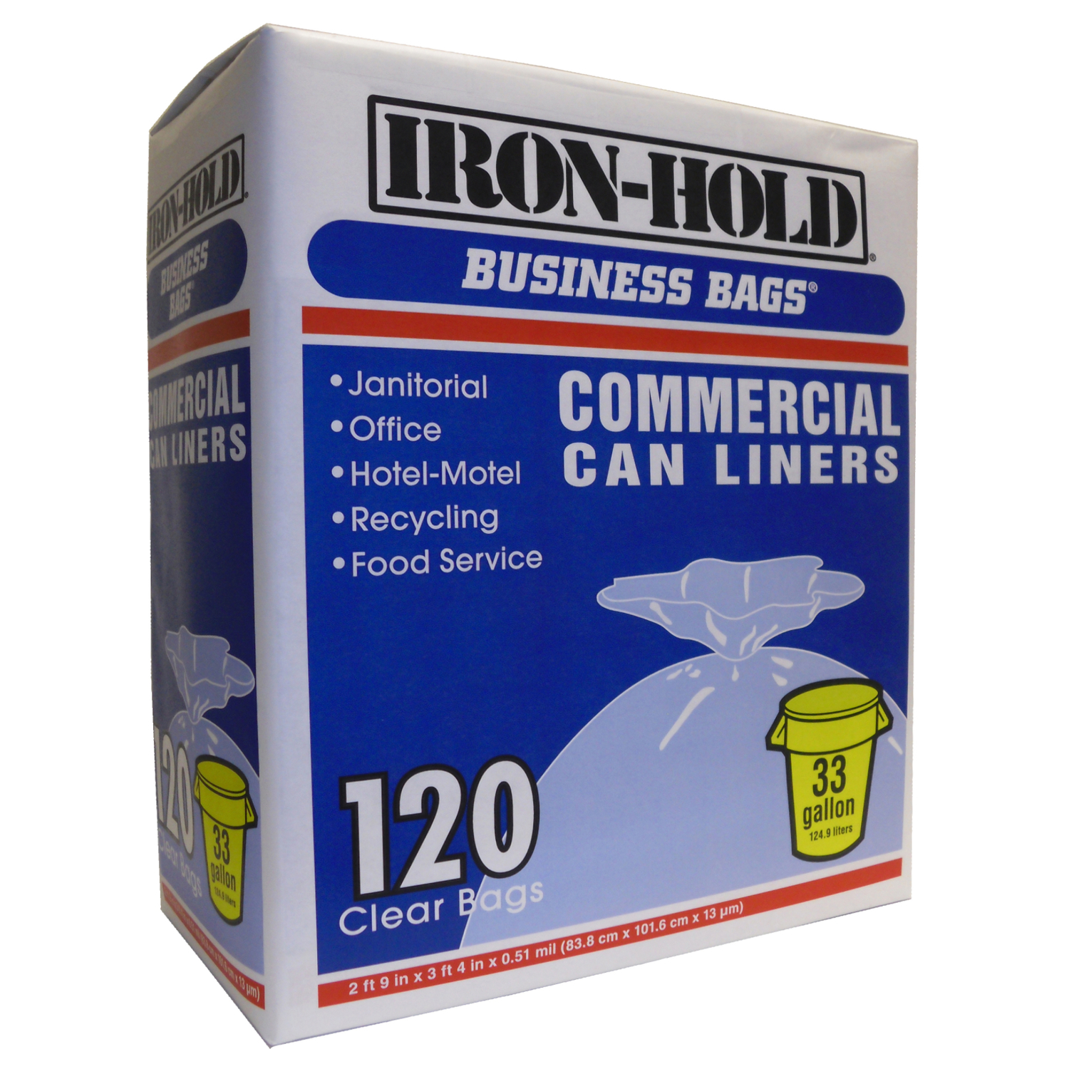 Iron-Hold 42 gal Contractor Bags Wing Ties 20 pk 3 mil - Ace