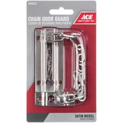 Ace 3.38 in. L Satin Nickel Steel Chain Door Guard