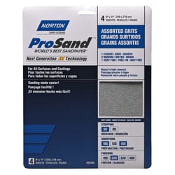 Norton ProSand 11 in. L X 9 in. W Assorted Grit Aluminum Oxide Sandpaper 1 pk