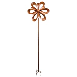 Alpine Brown Metal 96 in. H Floral Spinner Windmill