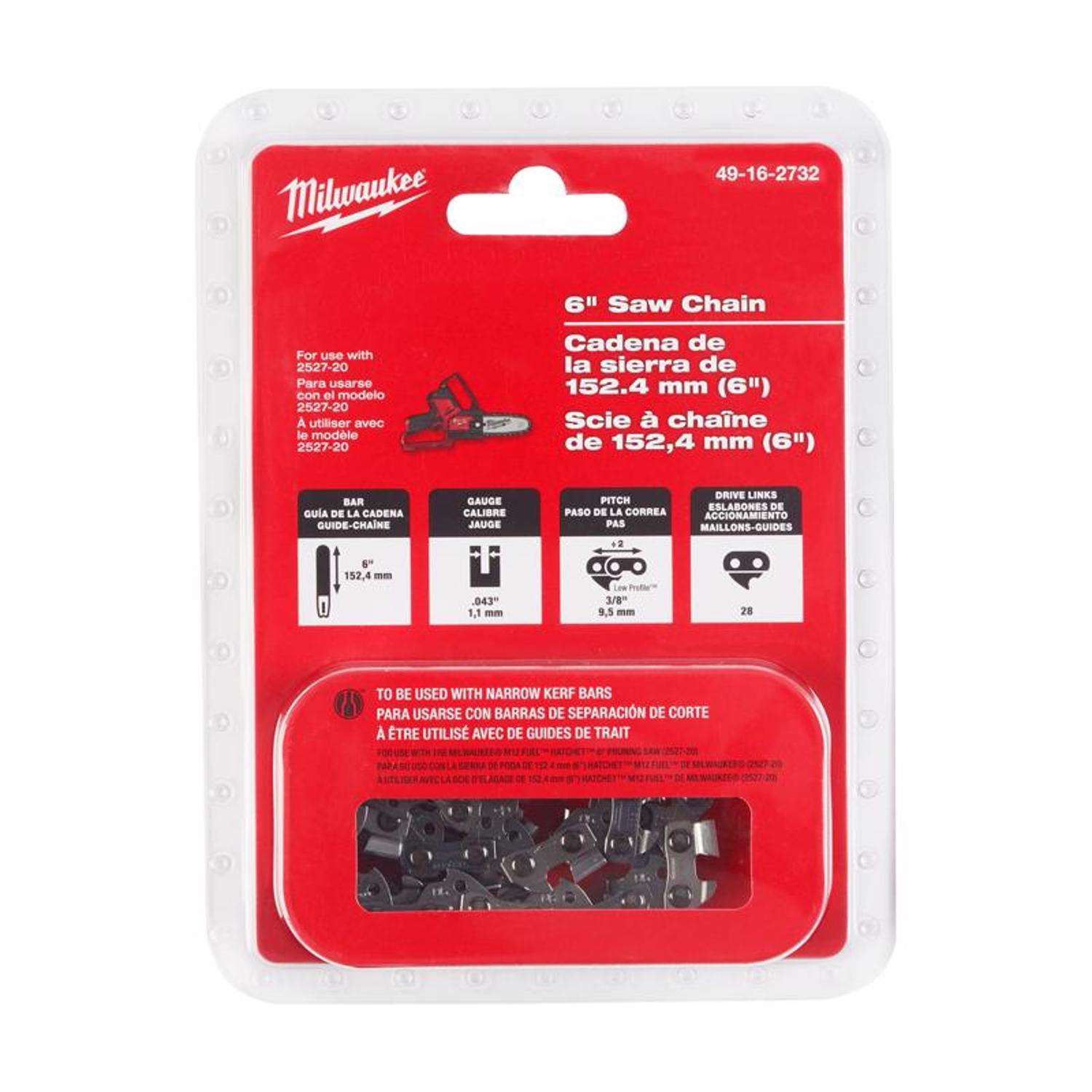 Milwaukee 6 in. 28 links Replacement Chainsaw Chain Ace Hardware