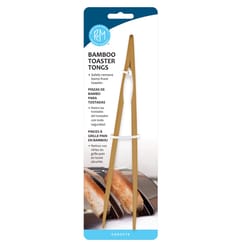 R&M International Brown Bamboo Toast Tongs