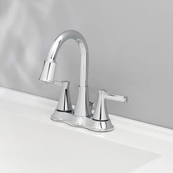 OakBrook Chrome Modern Two-Handle Bathroom Sink Faucet 4 in.