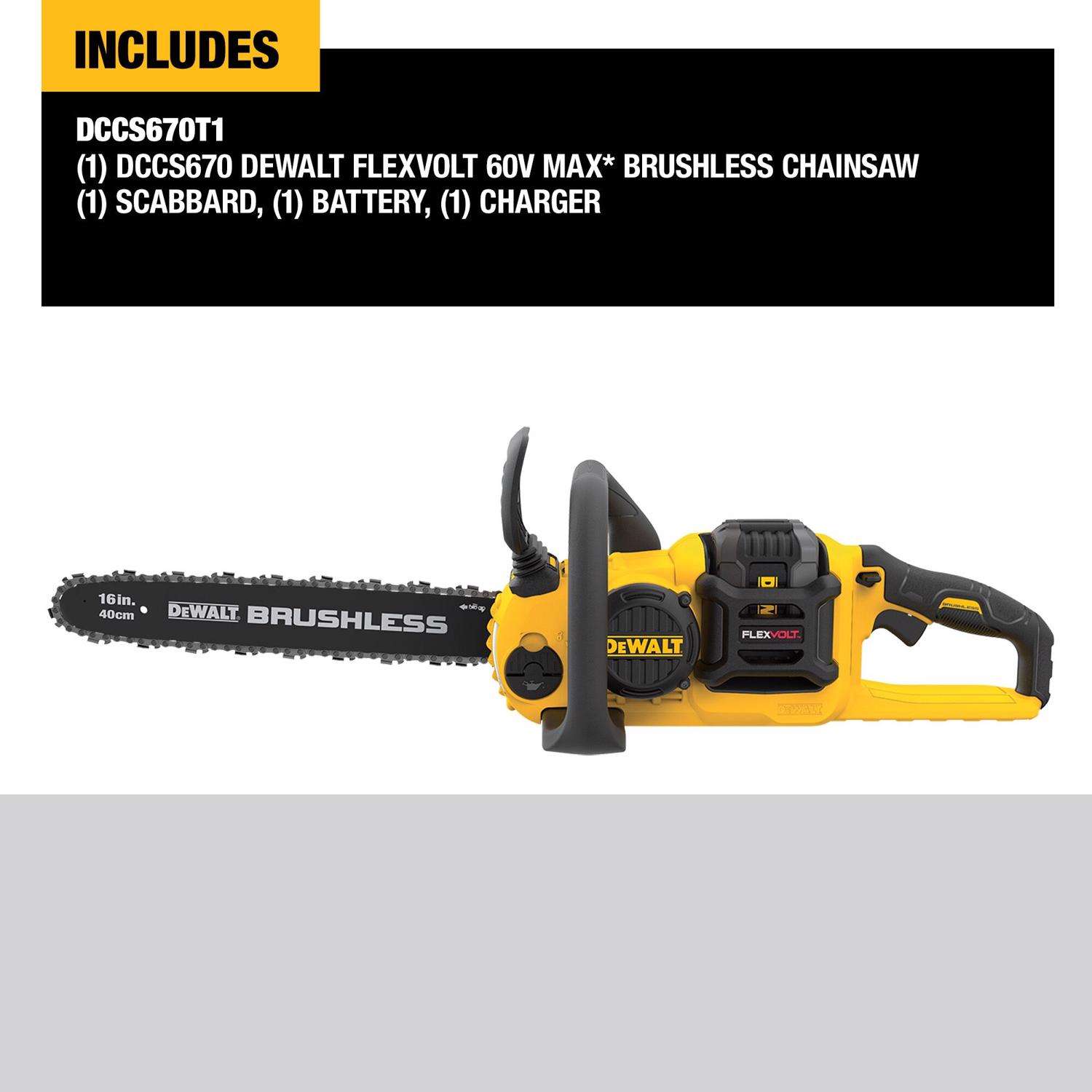 Chainsaw Dewalt Brushless 60 Volt Max DeWalt 60V MAX DCCS670T1 16