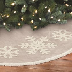 Dyno Tan Linen W/Snowflakes Tree Skirt