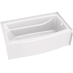 Delta Classic 500 18 in. H X 60 in. W X 32 in. L White Bathtub