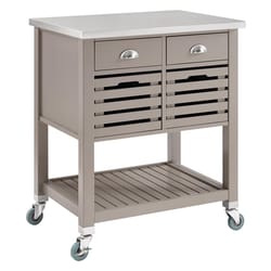 Linon Home Decor Traditional 22.05 in. W X 30 in. L Rectangular Kitchen Cart