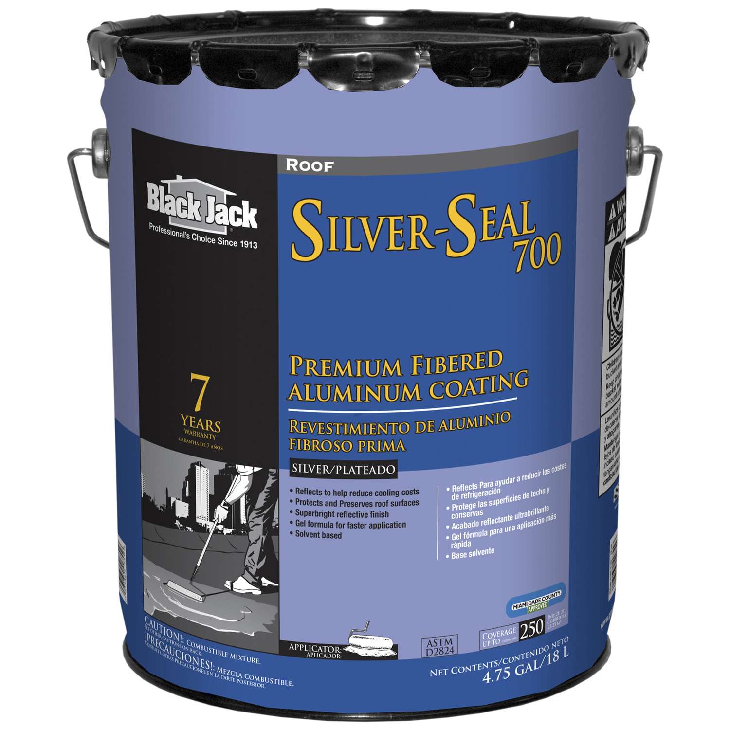 Black Jack SilverSeal 700 HighGloss Silver Fibered Aluminum Roof Coating 5 gal Ace Hardware