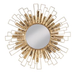 Tripar 31.5 in. H X 31.5 in. W Gold Foil Metal Wall Mirror