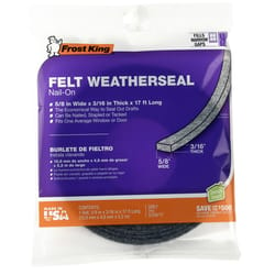 Frost King Gray Felt Weather Seal For Doors and Windows 17 ft. L X 0.19 in.