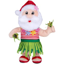 Gemmy Multicolored Hula Dancing Tropical Santa Indoor Christmas Decor 14.17 in.