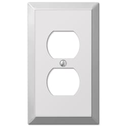Amerelle Century Polished Chrome 1 gang Stamped Steel Duplex Wall Plate 1 pk