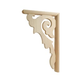 Waddell 14.5 in. H X 1.5 in. L Unfinished Beige Basswood Decorative Bracket