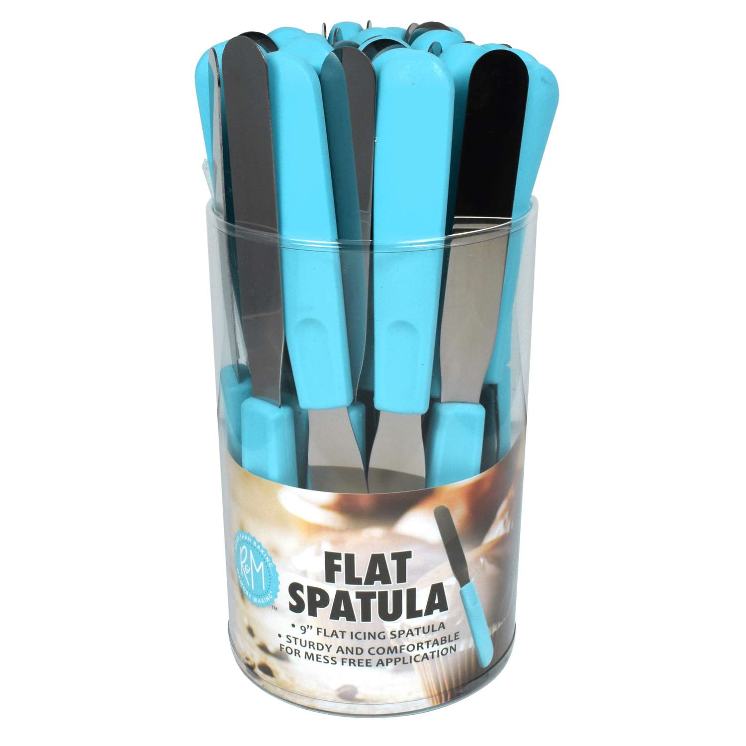 R&M International Corp 9 in. L Flat Spatula Blue/Silver 36 pc Ace Hardware