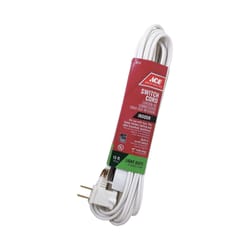 Ace Indoor 15 ft. L White Extension Cord with Switch 16/2 SPT-2