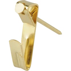 HILLMAN Brass-Plated Gold Conventional Picture Hanger 100 lb 2 pk