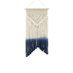 Primitive Planters 30 in. H X 30 in. L Blue/Natrural Cotton Wall Hanging
