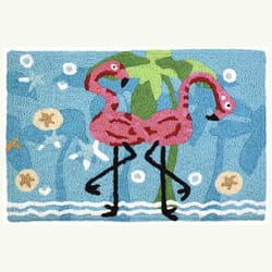 Jellybean 20 in. W X 30 in. L Multi-color Dancing Flamingos Polyester Accent Rug