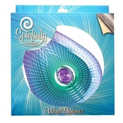 Spinfinity Designs Multi-color Stainless Steel 12 in. Crystal Purple Teardrop Large Outdoor Spinner