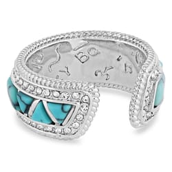 Montana Silversmiths Women's High Noon Cobblestone Silver/Turquoise Ring Water Resistant Size 8