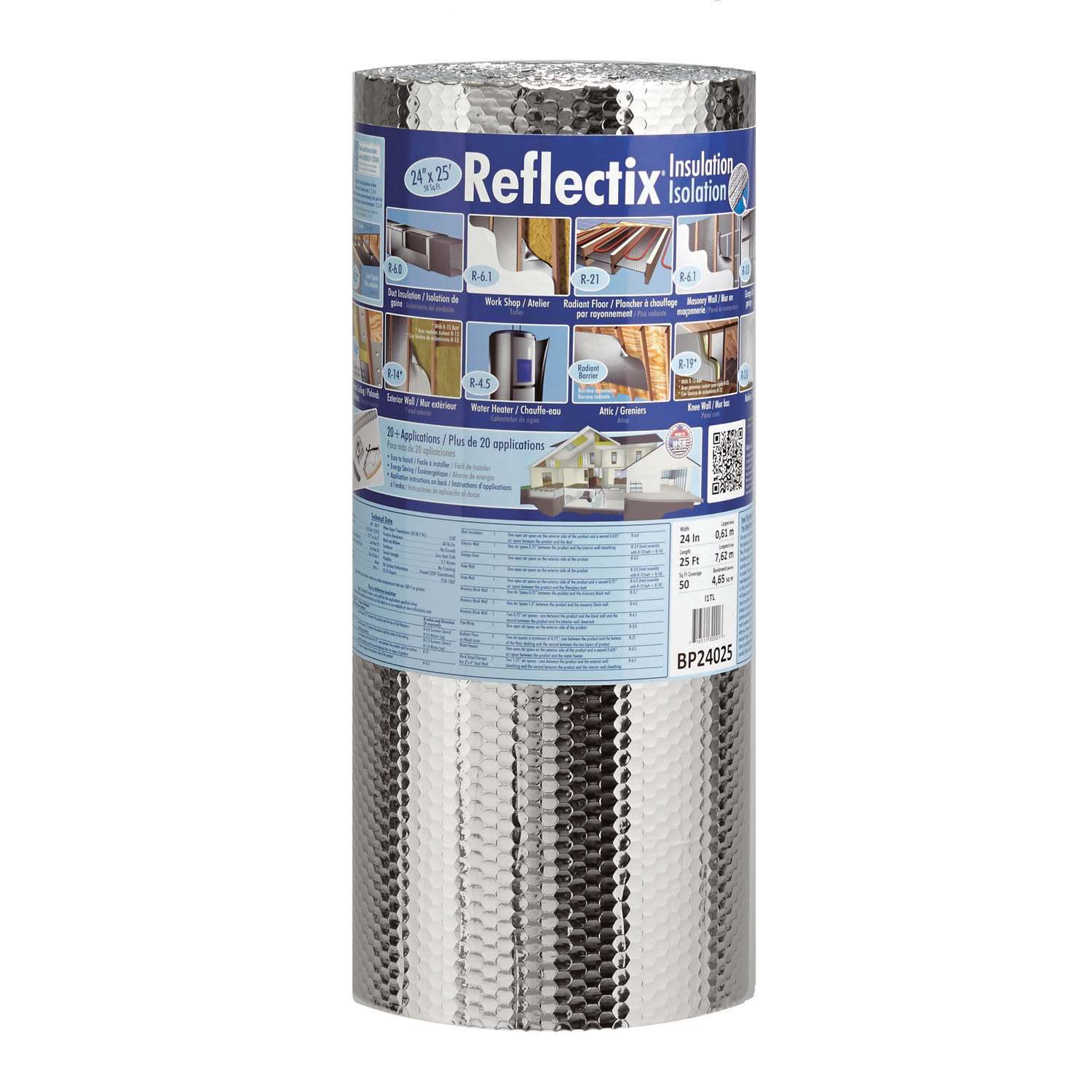 Reflectix 24 in. W X 25 ft. L R3.7 to R21 Reflective Radiant Barrier
