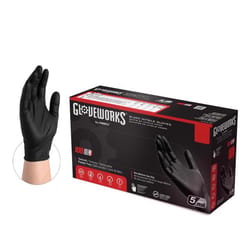 Gloveworks Nitrile Disposable Gloves X-Large Black Powder Free 100 pk