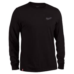 Milwaukee L Long Sleeve Men's Round Neck Black Hybrid Work Tee Shirt
