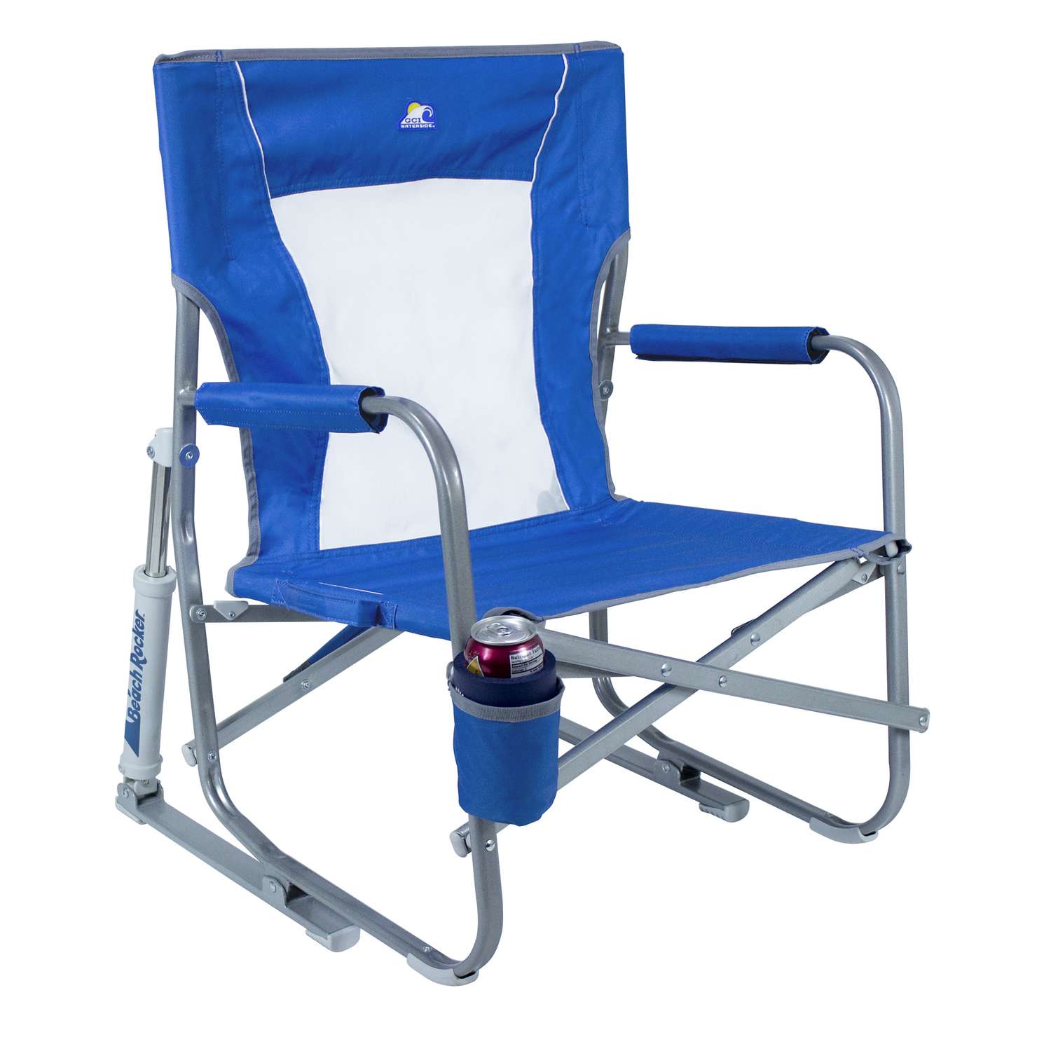 GCI Waterside Beach Rocker Saybrook Blue Folding Chair - Ace Hardware