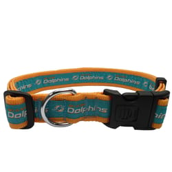 Pets First Team Colors Miami Dolphins Nylon Dog Collar X-Large