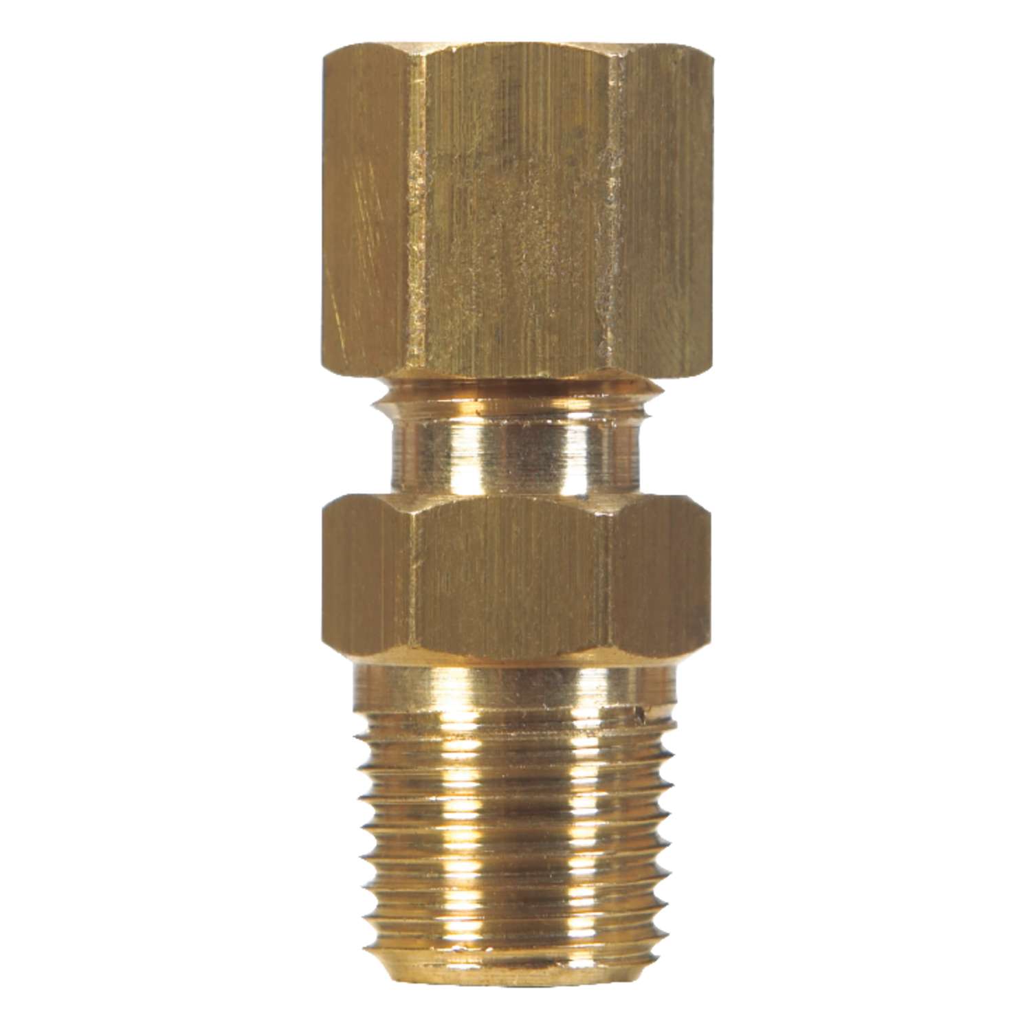 JMF 3/8 in. Compression x 1/4 in. Dia. Male Brass Connector Ace Hardware