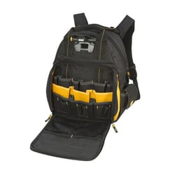 DeWalt 8 in. W X 11 in. H Ballistic Polyester Lighted Backpack Tool Bag 57 pocket Black/Yellow 1 pc