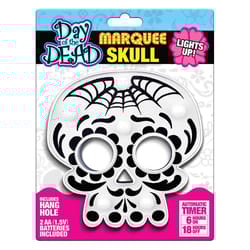 Magic Seasons White 6 ct LED Skull Halloween Decor
