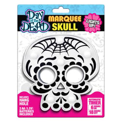 Magic Seasons White 6 ct LED Skull Halloween Decor