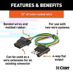 CURT 4 Way Flat Connector 12 in.