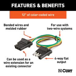 CURT 4 Way Flat Connector 12 in.