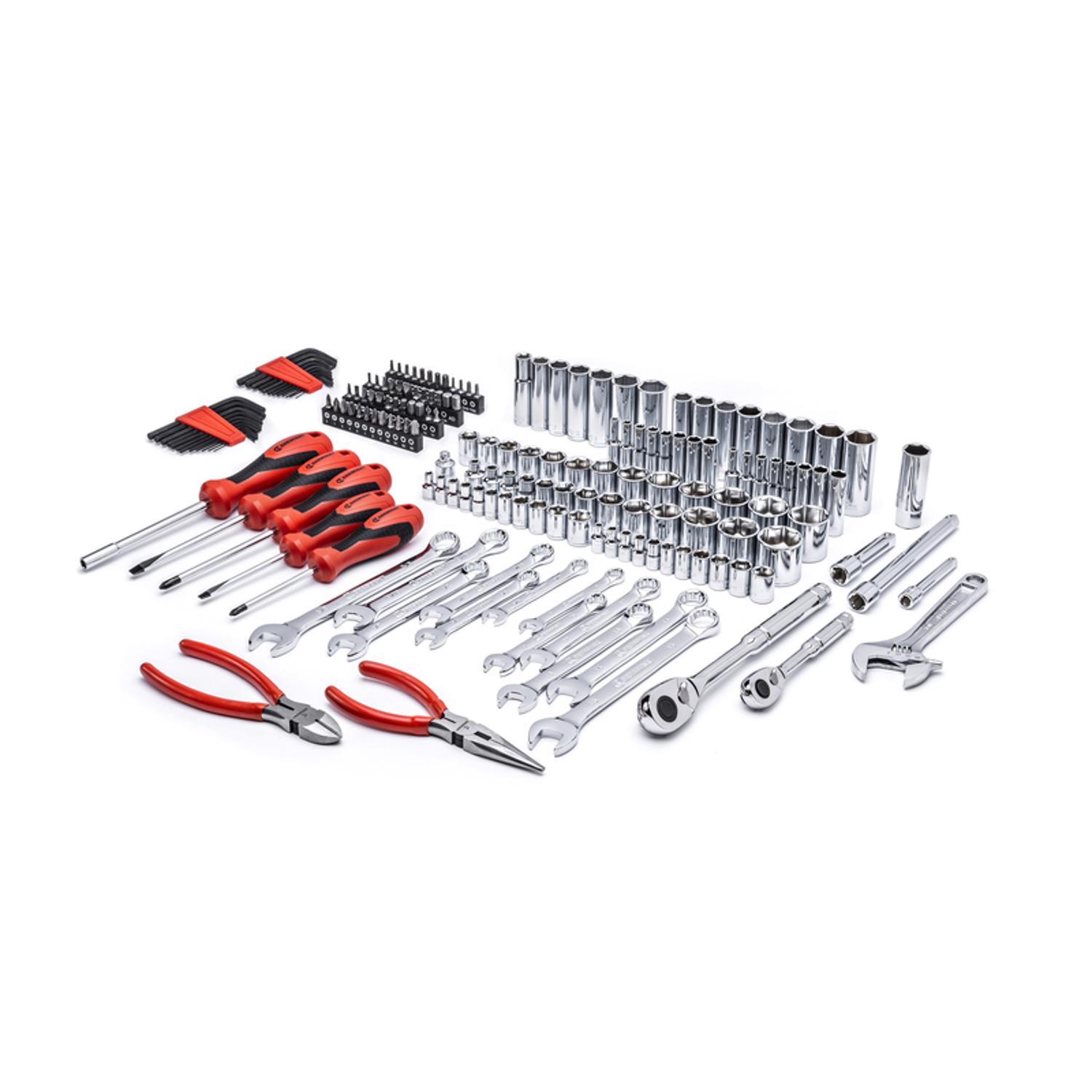 Crescent 1/4 and 3/8 in. drive Metric and SAE 6 Point Professional Mechanic’s Tool Set 180 pc Sansujyuku sansujyuku.com