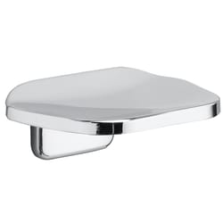 OakBrook Chrome White Die Cast Zinc Soap Dish