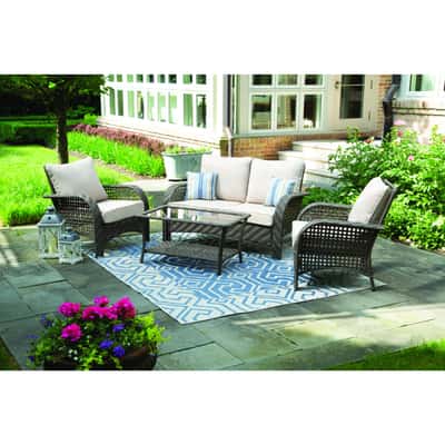 Living Accents Willow 4 Pc Gray Steel, Patio Chair Leg Caps Ace Hardware
