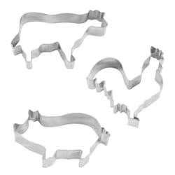 R&M International Corp International Farm Cookie Cutter Set Silver 3 pc