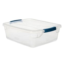 Rubbermaid Cleverstore 16 qt Blue/Clear Storage Tote 6.625 in. H X 13.375 in. W X 18.75 in. D Stacka