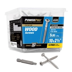 HILLMAN Power Pro No. 10 Ga. X 2-1/2 in. L Stainless Steel Star Flat Head Premium Deck Screws 5 lb 3