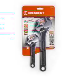 Crescent Metric and SAE Wide Jaw Adjustable Wrench Set Assorted in. L 2 pc