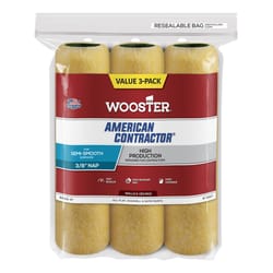 Wooster American Contractor Knit 9 in. W X 3/8 in. Regular Paint Roller Cover 3 pk