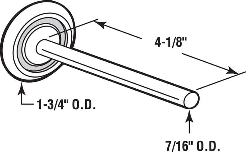 Prime-Line 7/16 in. W X 4.375 in. L X 1.75 in. D Steel Garage Door Roller Prime-Line 7/16 in. W X 4.375 in. L X 1.75 in. D Steel Garage Door Roller